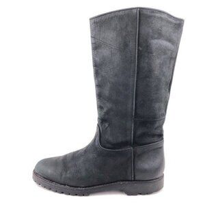 Cole Haan Black Leather Tall Riding Boots Womens Size 8 N Vintage Knee High